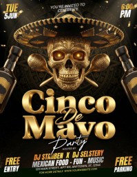 Black Maximalist Cinco de Mayo Party Flyer template