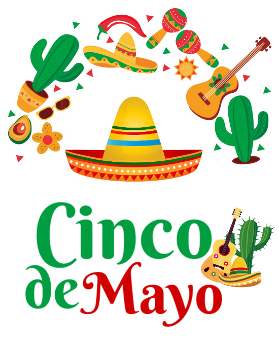 Black Maximalist Cinco De Mayo Poster Instagram Portrait template