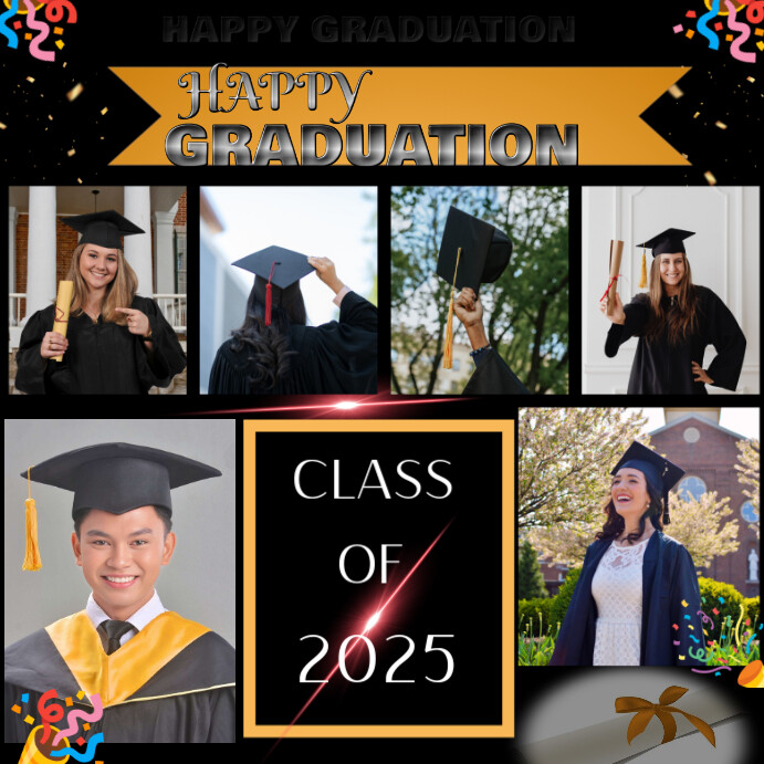 Black Maximalist Class Of 2025 Graduation Celebration Instagram Post ...
