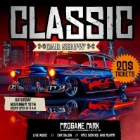 Black Maximalist Classic Car Show  Instagram Post Instagram-bericht template