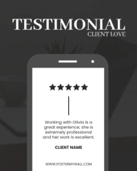 Black Maximalist Client Testimonial, Client Review, Client Feddback Instagram Portrait template