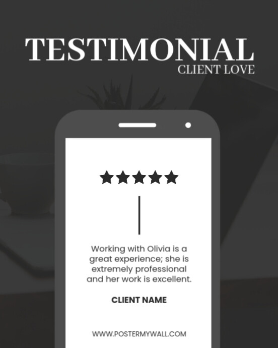Black Maximalist Client Testimonial, Client Review, Client Feddback Instagram Portrait template