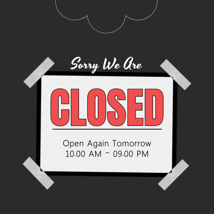 Black Maximalist Closed Instagram Post Template | PosterMyWall