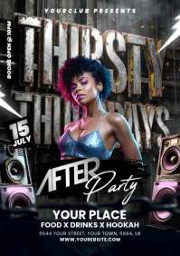 Black Club Party A5 Template