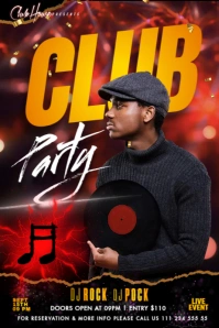 Black Maximalist Club Party Poster Affiche template