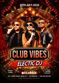 Black Maximalist Club Vibes Party A6 template