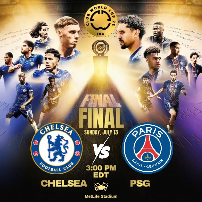 Black Maximalist Club World Cup Final Match Instagram Post template