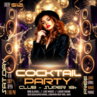 Black Maximalist Cocktail Party Instagram Post template