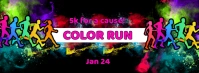Black Maximalist Color Run Facebook Cover Photo template