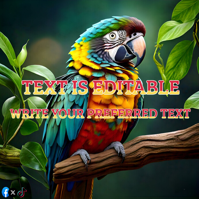 Modèle Black Maximalist Colorful Bird Instagram Pos | PosterMyWall