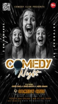 Black Maximalist Comedy Night Modern Instagram Story Indaba yaku-Instagram template