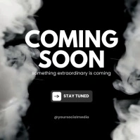 Black Maximalist Coming Soon White Smoke Vide Instagram Post template