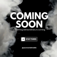 Black Maximalist Coming Soon White Smoke Vide Instagram-opslag template