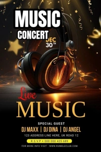 Black Maximalist Concert/band Design Template Pinterest Graphic