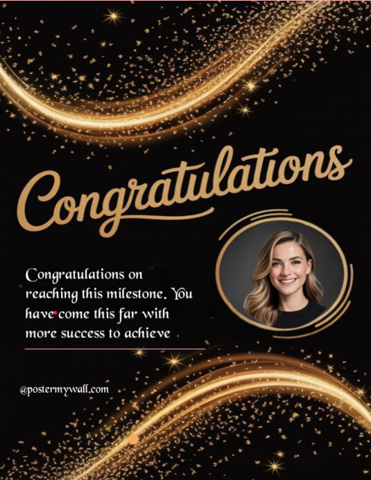Black Maximalist Congratulations Card Flyer (us Letter) template