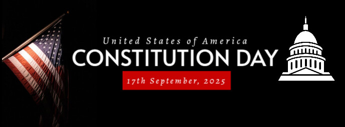 Black Maximalist Constitution Day  Facebook Cover Photo template
