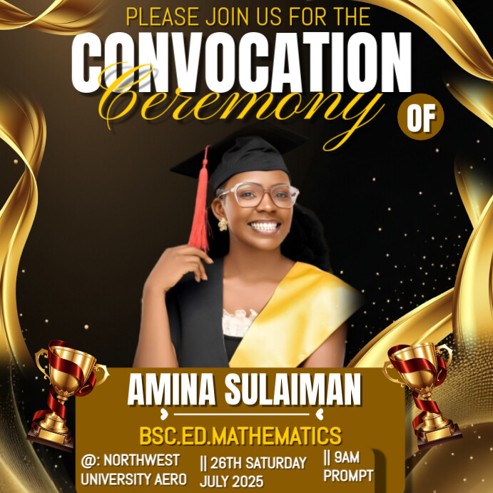 Black Maximalist Convocation Invitation Card Instagram Post Template ...