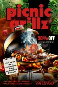 Black Maximalist Cooking Competition Poster Plakat template