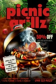 Black Maximalist Cooking Competition Poster Плакат template