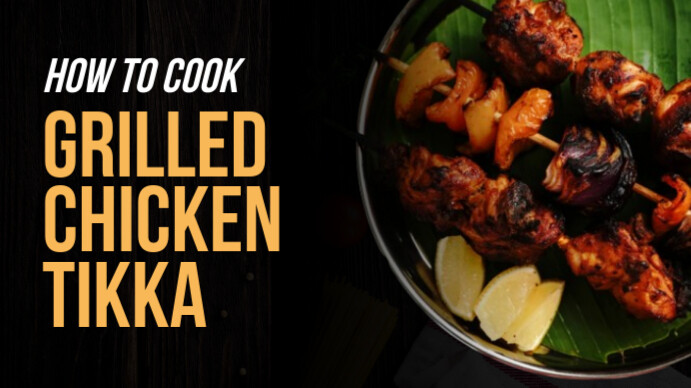 Black Maximalist Cooking Tutorial Thumbnail Digital Display (16:9) template