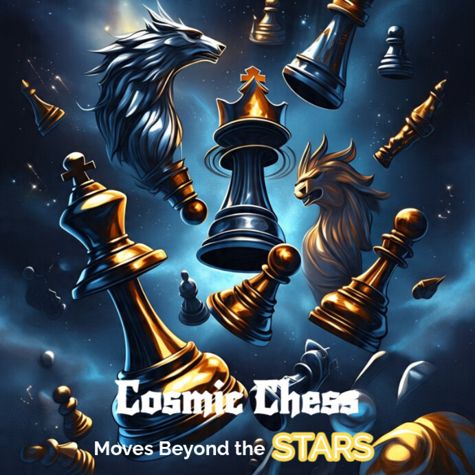 Black Maximalist Cosmic Chess: Moves Beyond The Stars  Instagram Post template