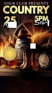 Black Maximalist Country Music Night Party Instagram Story Video template