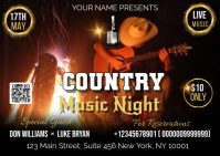 Black Maximalist Country Music Night  Postcard Poskaart template