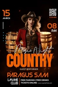 Black Maximalist Country Music Night Poster template