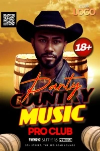 Black Maximalist Country Music Party Poster template