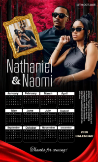 Black Maximalist Couple And Wedding Calendar Template Us Legal VSA Wetlik