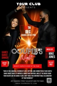 Black Maximalist Couples Dance Party  Poster template