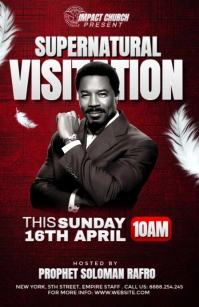 Black Maximalist Creative Church Supernatural Visitation Flyer Tabloid template