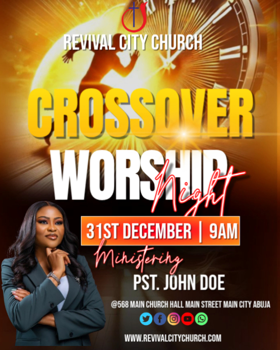 Black Maximalist Crossover Worship Night Instagram Portrait Template ...
