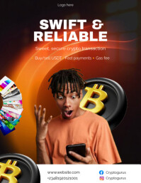 Black Maximalist Crypto Flyer (us Letter) template