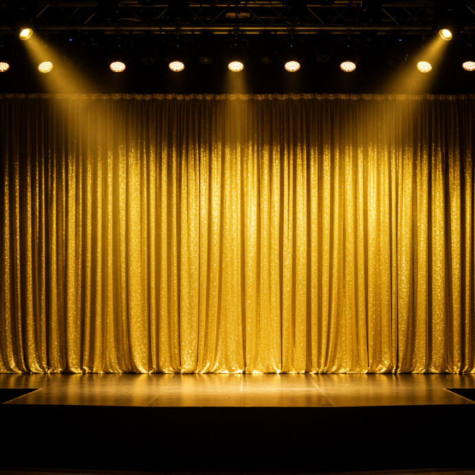 Black Maximalist Curtain Stage Backdrop  Instagram Post template