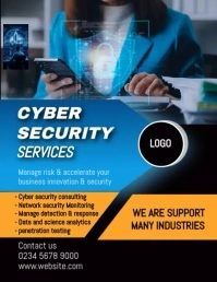 Black Maximalist Cyber Security Flyer (us Letter) template