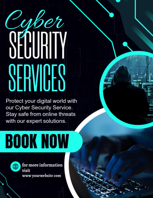 Copy of Black Maximalist Cyber Security Services Promotional Flyers ...
