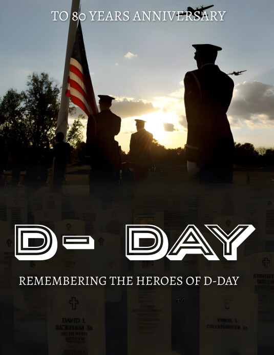 D Day Remberance Black Maximalist D Day Remembrance Flyer (us Template | PosterMyWall