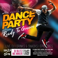 Black Maximalist Dance Party Instagram Post template