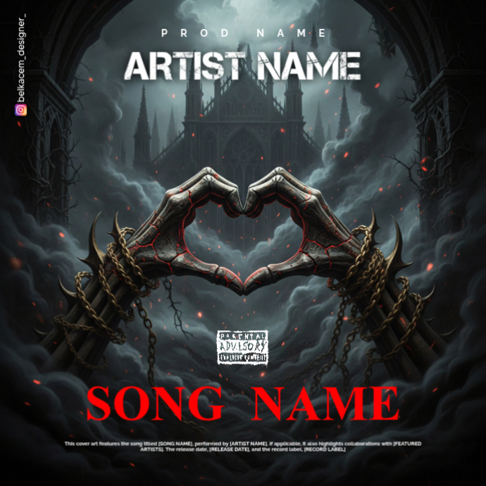 Plantilla de Black Maximalist Dark Love Album Cover | PosterMyWall