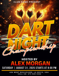 Black Maximalist Dart Game Championship Flyer (us Letter) template