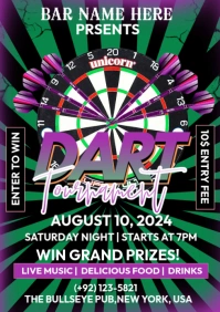 Black Maximalist Dart Tournament A1 template