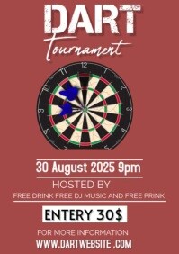 Black Maximalist Dart Tournament A3 template