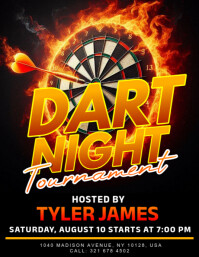 Black Maximalist Darts Tournament Flyer Flyer (us Letter) template