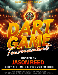 Black Maximalist Darts Tournament Flyer Flyer (us Letter) template