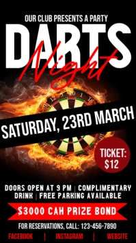 Black Maximalist Darts Tournament Instagram Story template