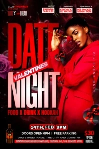 Black Maximalist Date Night Party Banner 4' × 6' template