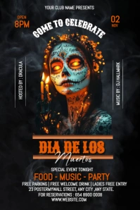 Black Maximalist Day Of The Dead  Poster Plakkaat template