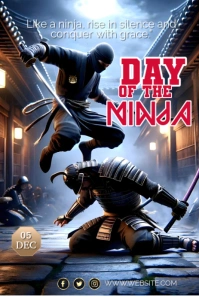 Black Maximalist Day Of The Ninja Flyer Pinterest Graphic template