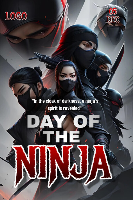 Copy of Black Maximalist Day Of The Ninja Poster | PosterMyWall